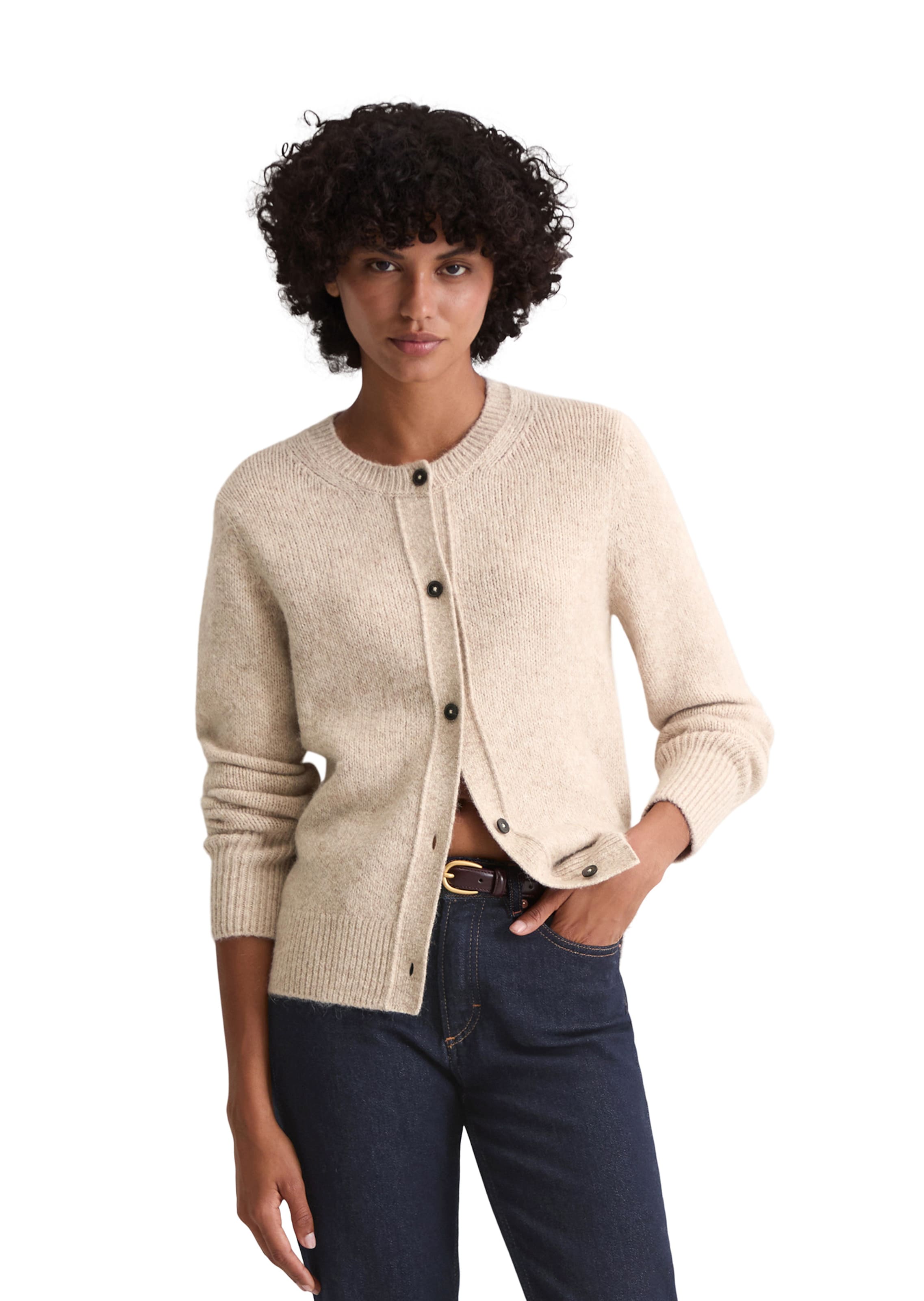 Marc O'Polo Knit cardigan in Beige: front