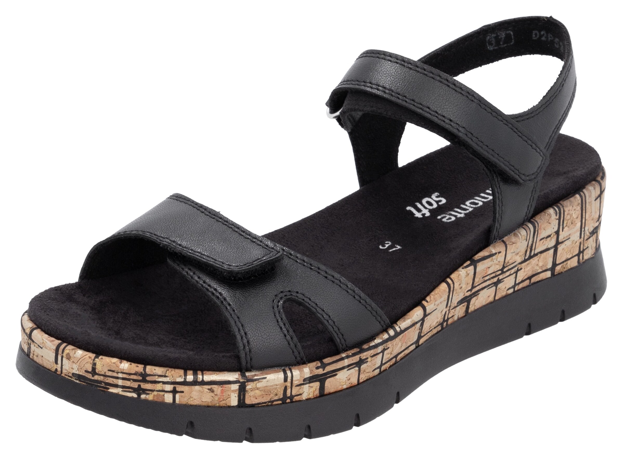 Sandales à lanières REMONTE en noir : devant