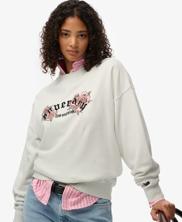 Superdry Sweatshirt 'Night Garden' in Wit: voorkant