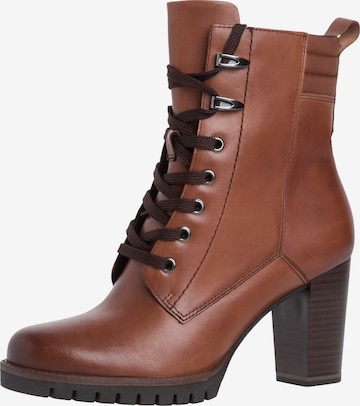 MARCO TOZZI Lace-up bootie in Brown: front