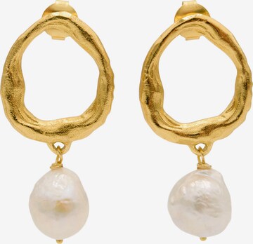 Boucles d'oreilles 'La Pearl' Haze&Glory en or : devant