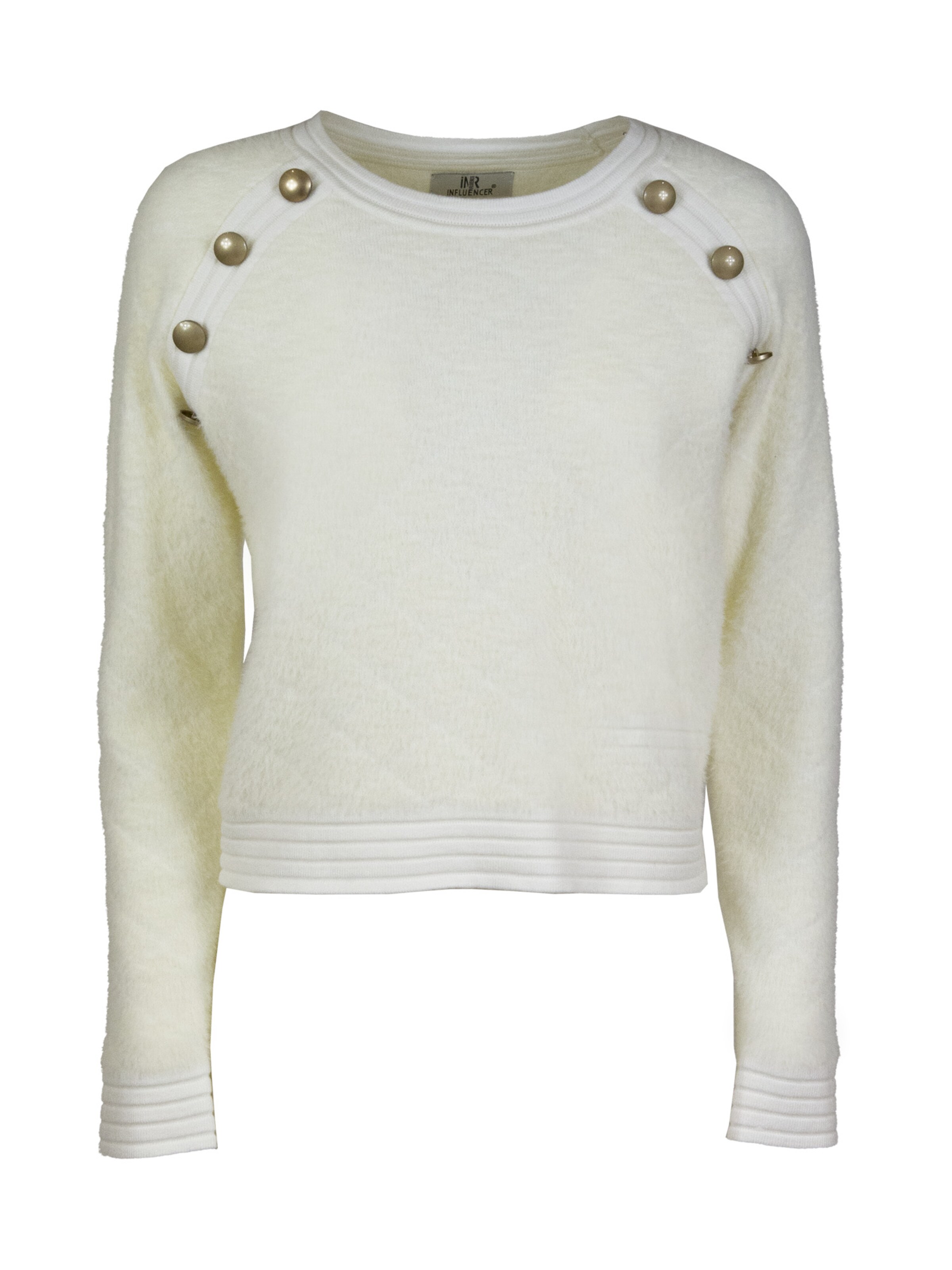 Influencer Sweter w kolorze biały: przód