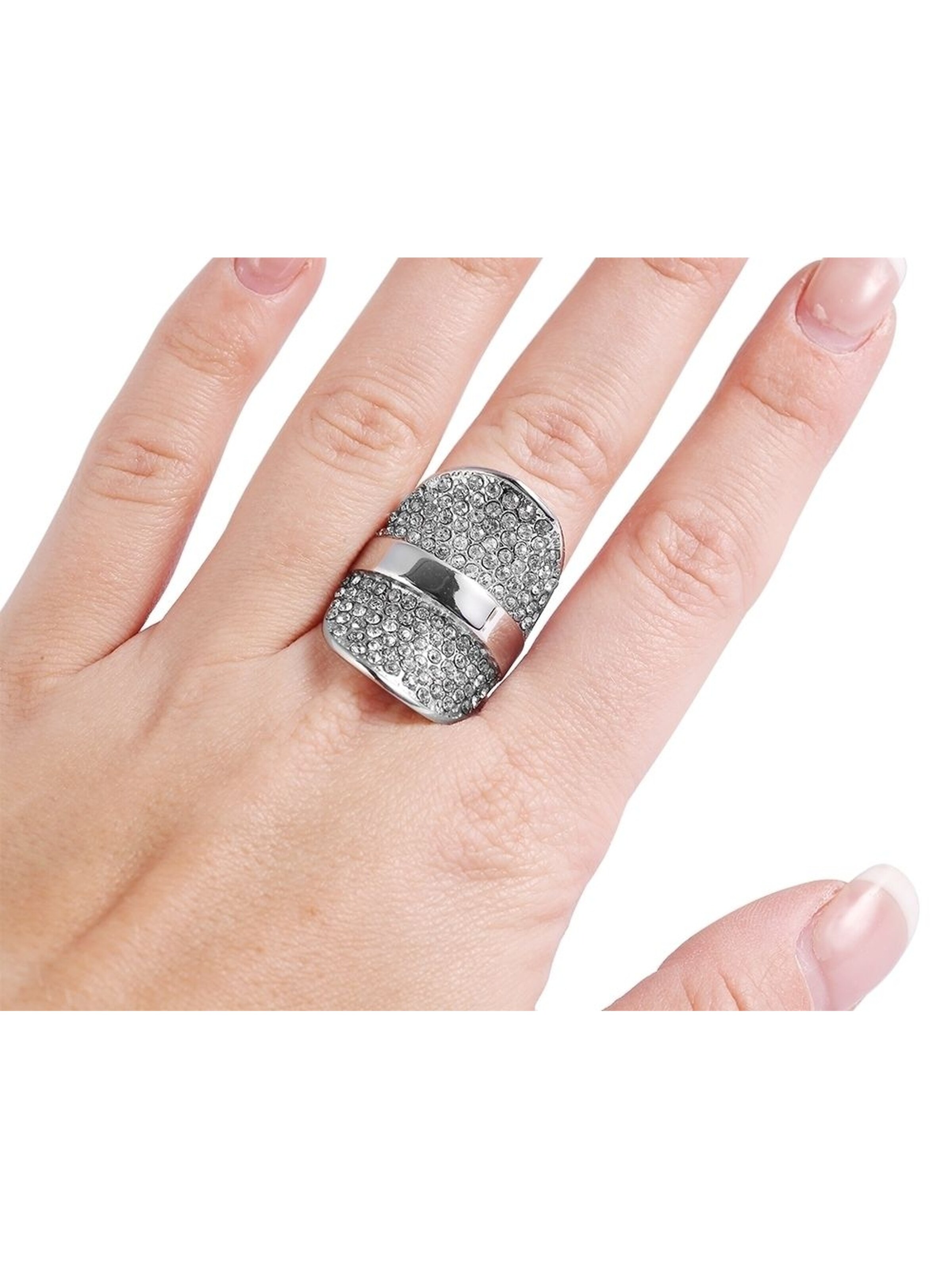 Akzent Ring 'Nasha, langlebig' in Silber: Vorderseite