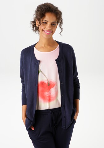 Aniston CASUAL Strickjacke in Blau: Vorderseite