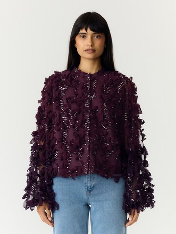 Camicia da donna 'ABELONE' di YAS in lilla: frontale