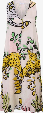 Frogbox A-Linien-Kleid Ashape Dress Leopard in Grün: predná strana