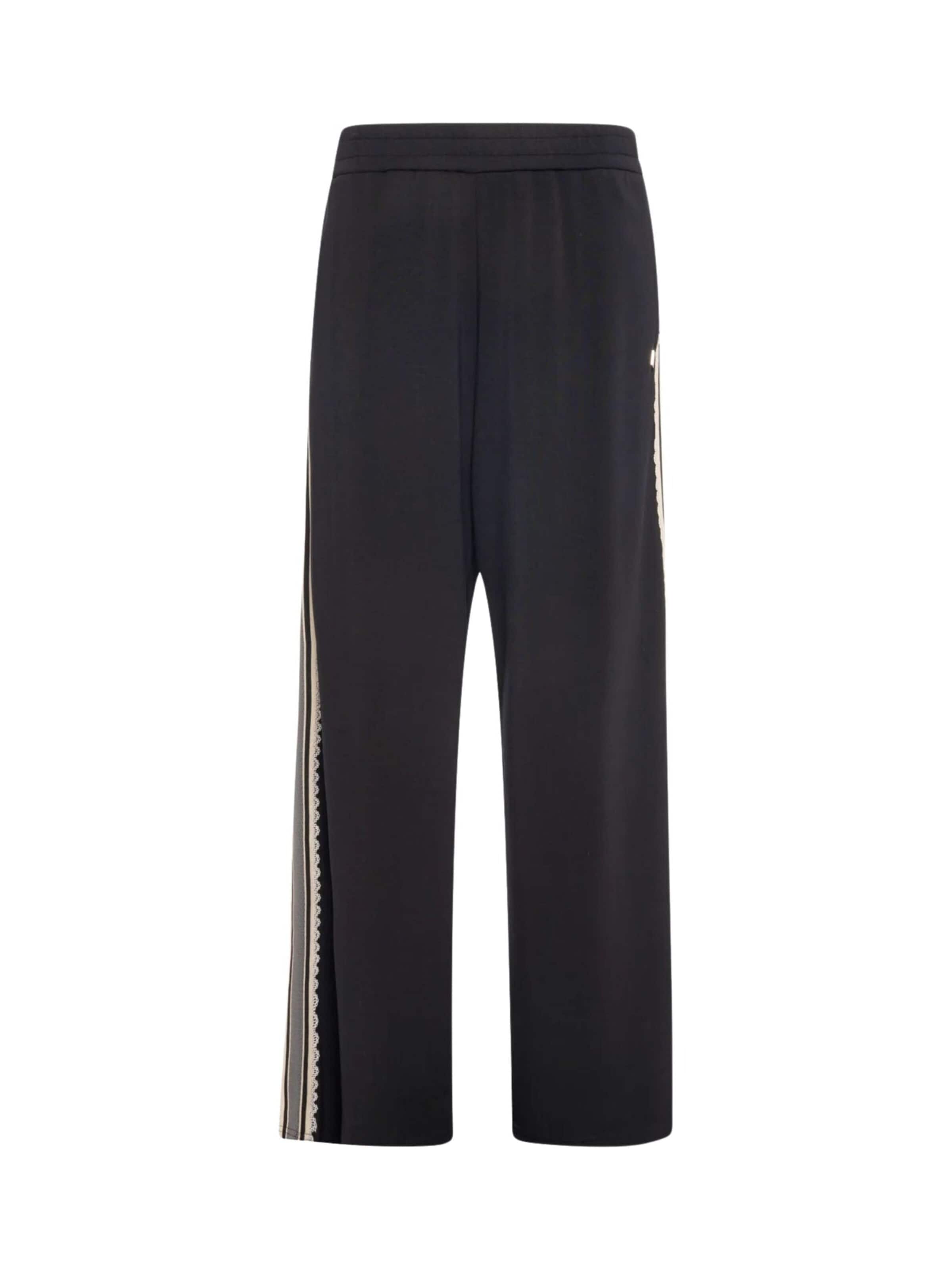 Fracomina Trousers 'Regular Fit Sweatpants with Side Stripes' in Black: front