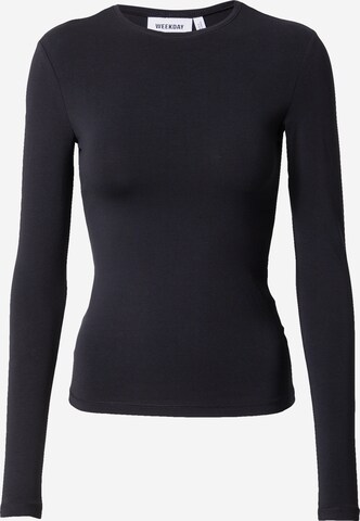 WEEKDAY Shirt in Black: front