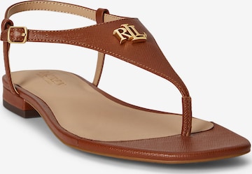 Lauren Ralph Lauren Japonki 'EVERLEY' w kolorze brązowy: przód