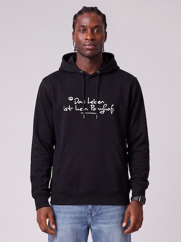 Sweat-shirt 'Das Leben Ist Kein Ponyhof' Watapparel en noir : devant