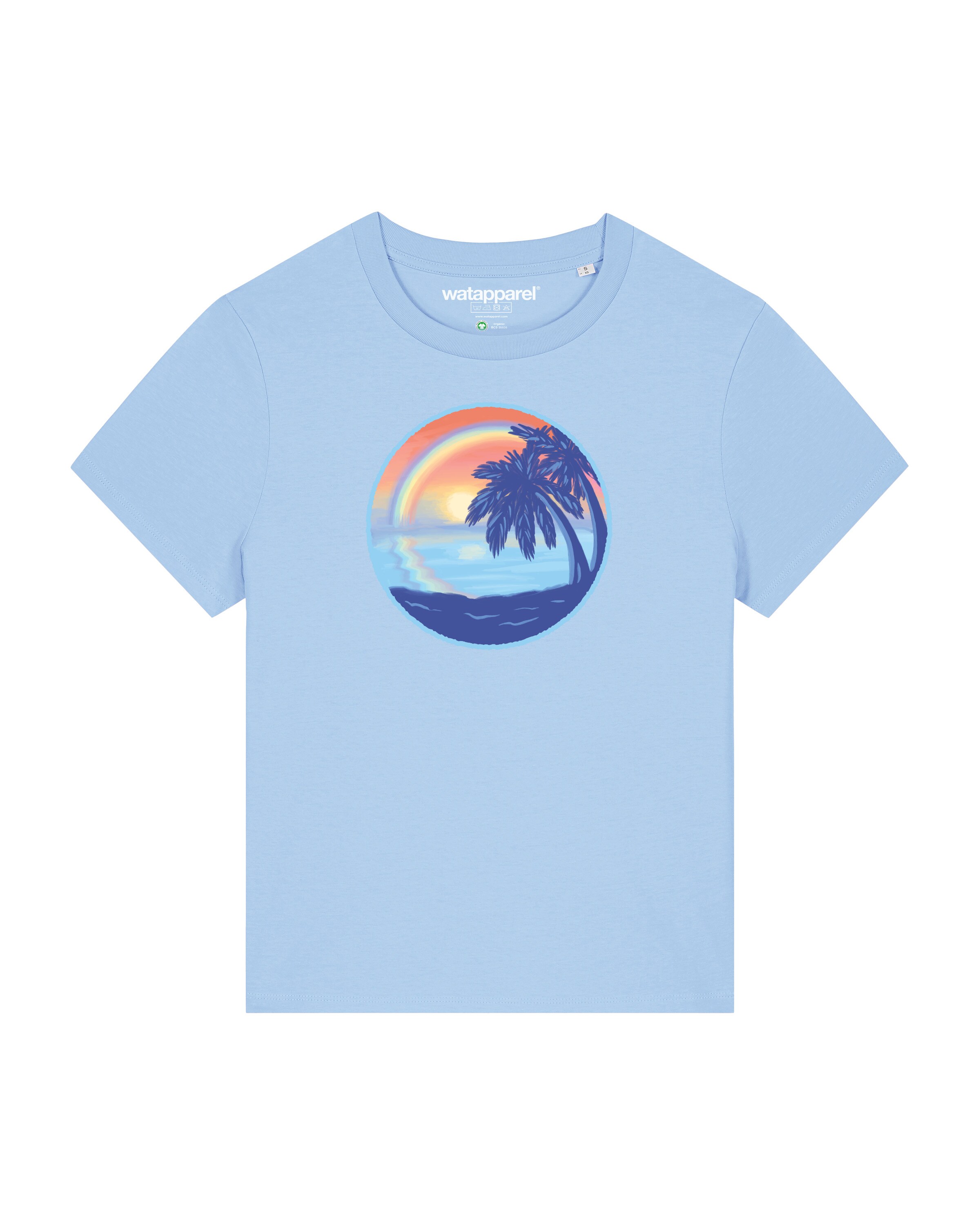 Watapparel Shirt ' Sunset Rainbow ' in Blau: Vorderseite