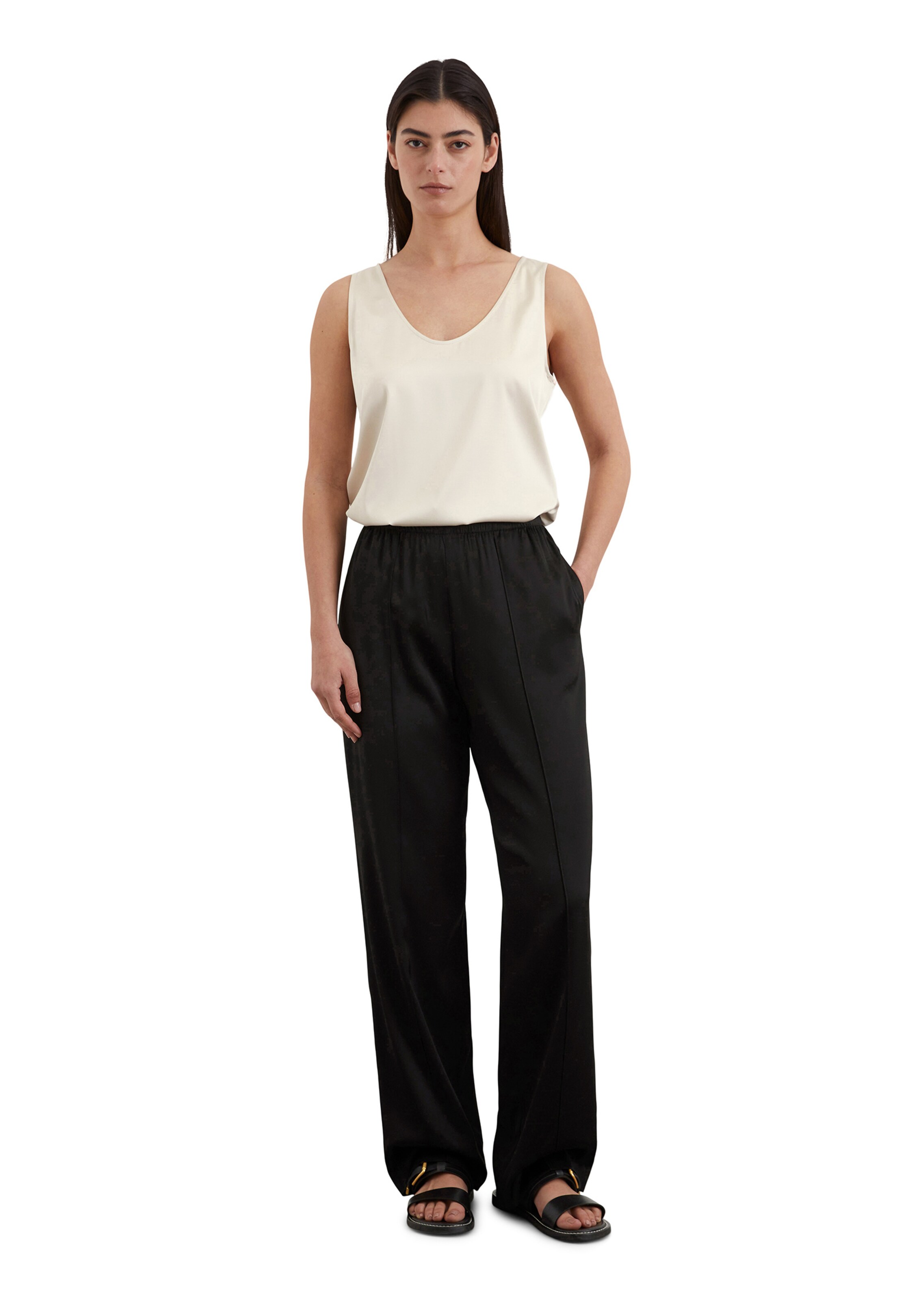 Marc O'Polo Loosefit Broek in Zwart