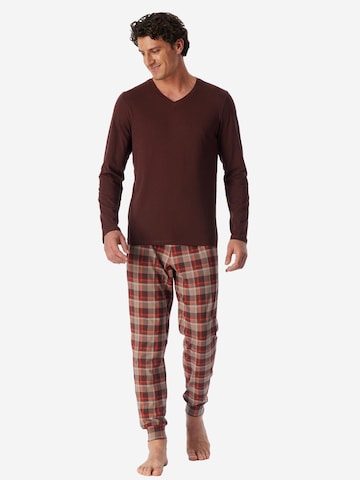 SCHIESSER Pyjama lang 'Casual Essentials' in Rood