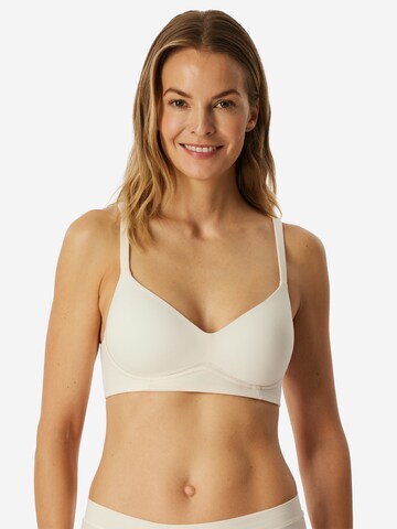SCHIESSER T-shirt BH 'Unique Cotton' in Wit: voorkant