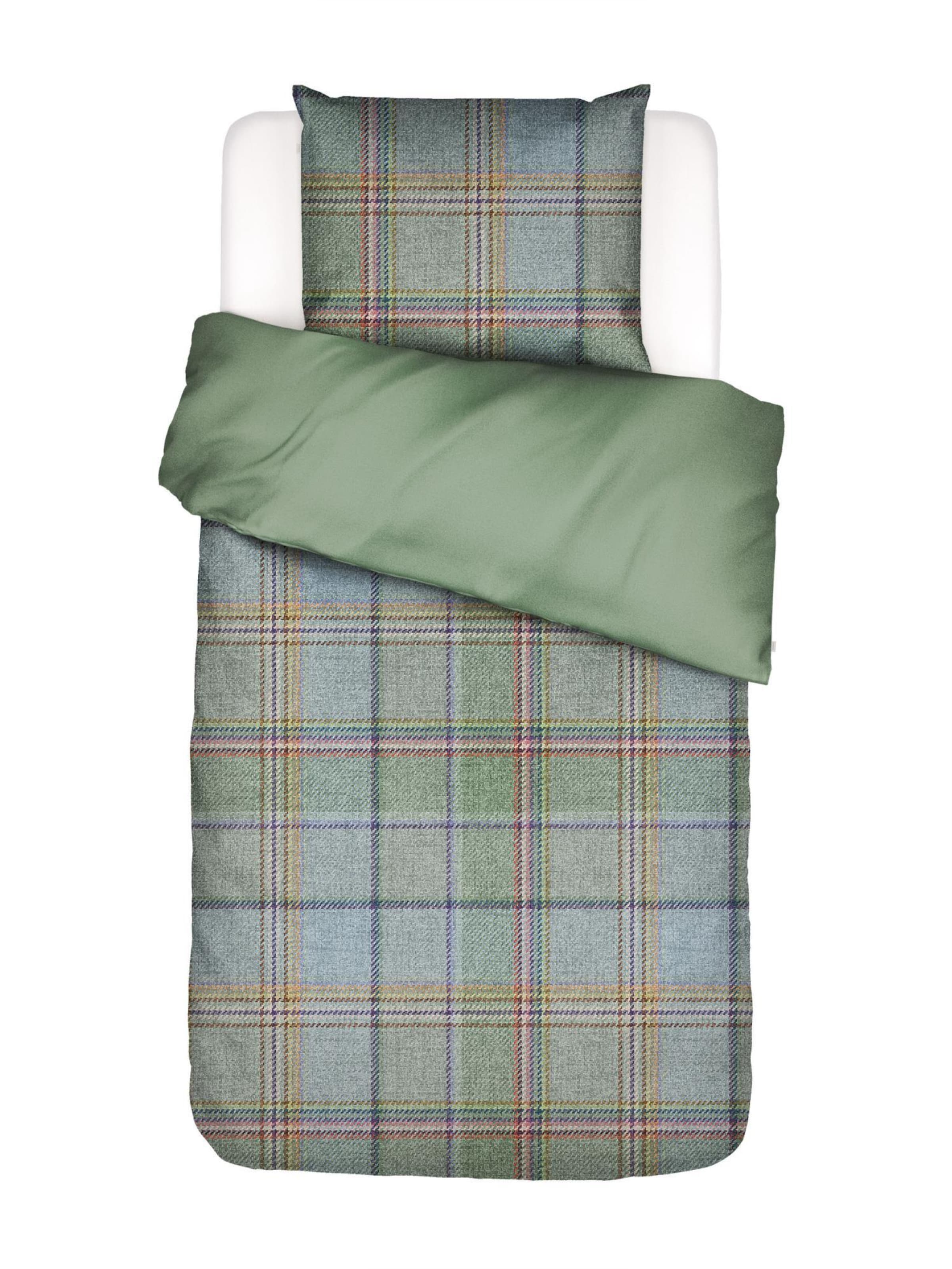 ESSENZA Duvet Cover 'Meau' in Green: front
