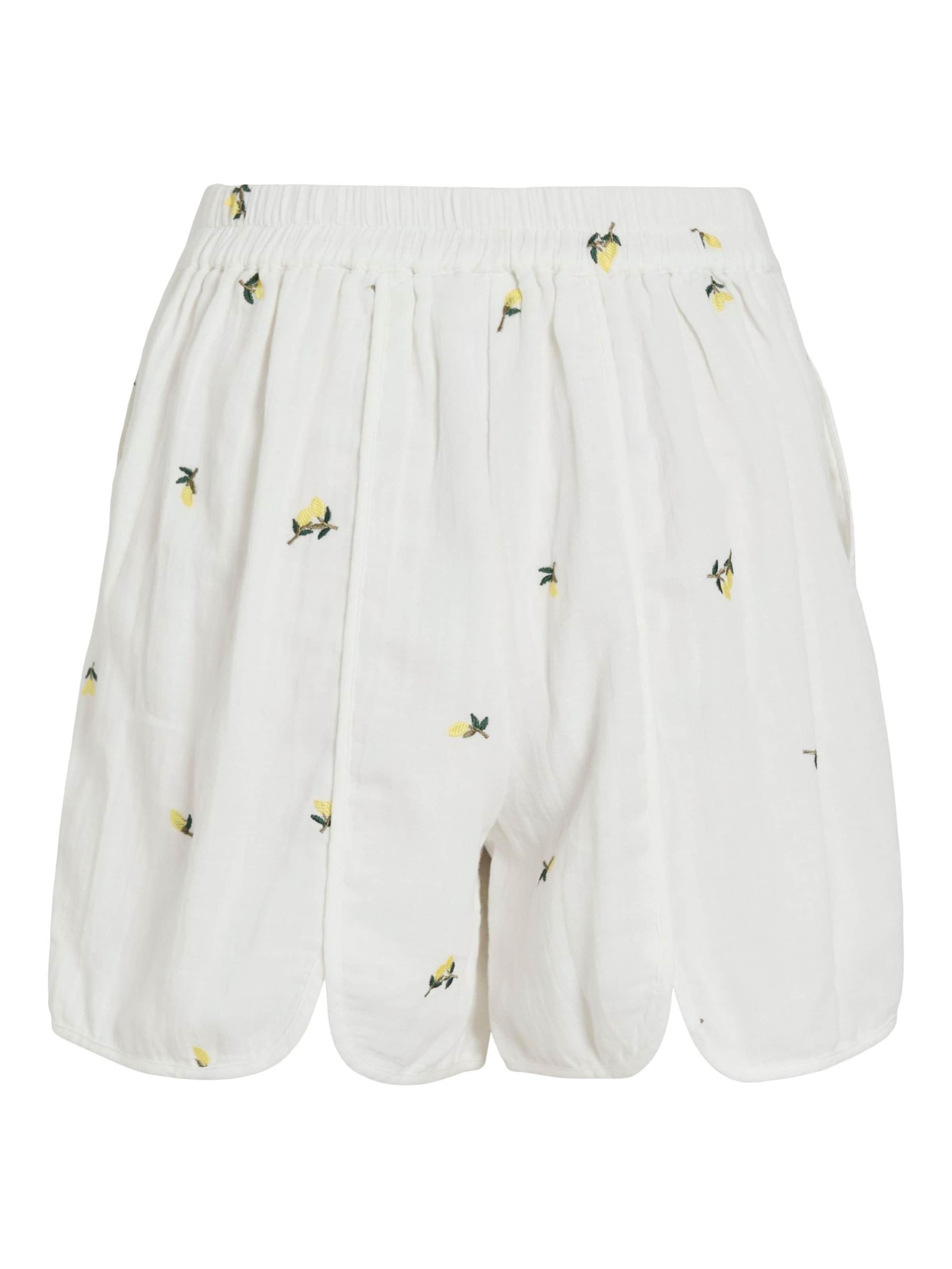 VILA - regular Pantalón 'VIBrodera' en blanco