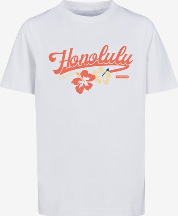 T-Shirt 'Honolulu' F4NT4STIC en blanc : devant