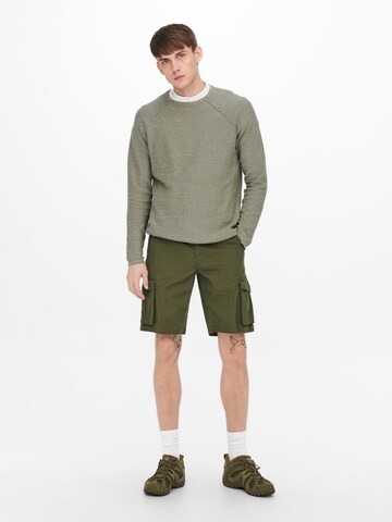 Regular Pantalon cargo 'Mike' Only & Sons en vert