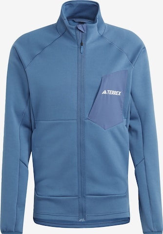 ADIDAS TERREX Athletic Fleece Jacket in Blue: front