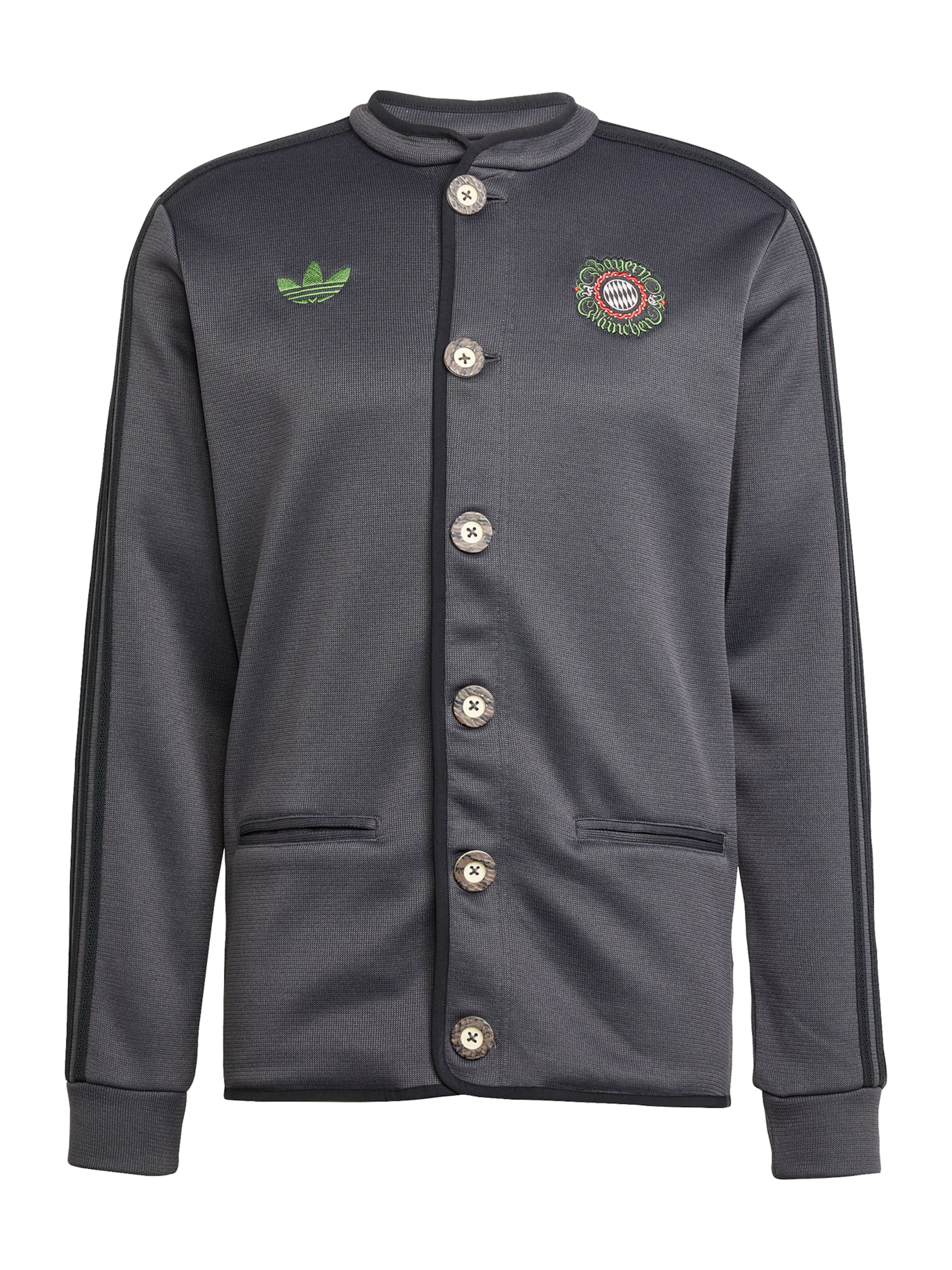 ADIDAS ORIGINALS Zip-Up Hoodie in Grey: front