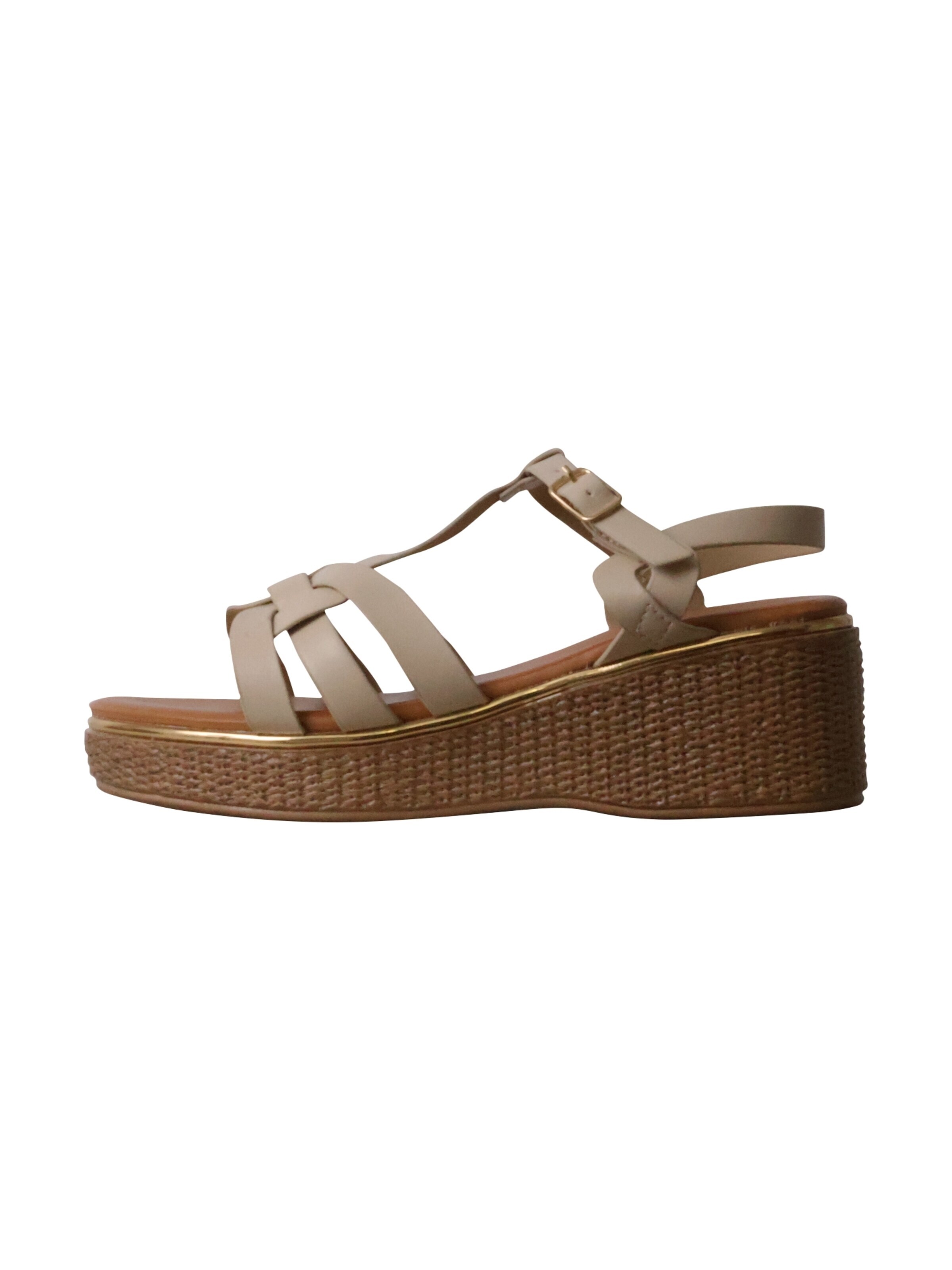 Sixth Sense - Sandalias 'Sandalen mit Keilabsatz und Riemchen – Paris' en beige: frente