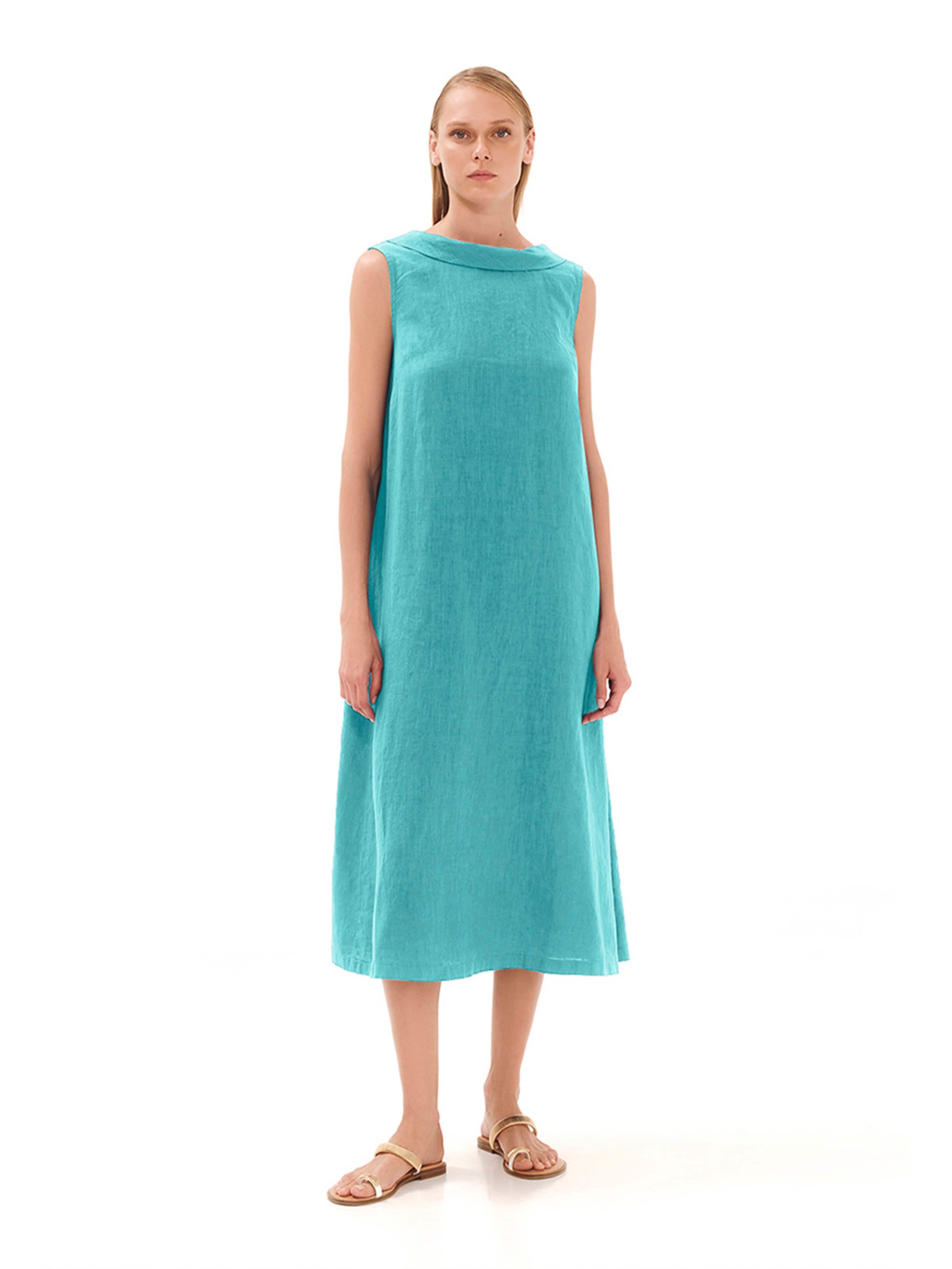 Haris Cotton Jurk in Blauw