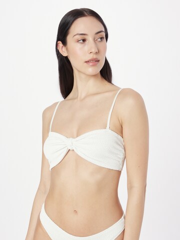 Monki - Bandeau Top de biquíni em branco: frente