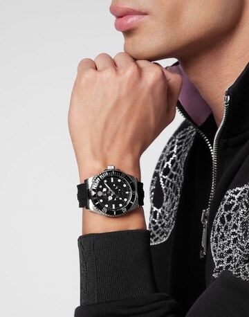 Philipp Plein Watches Analoog horloge 'THE $KULL DIVER' in Zwart