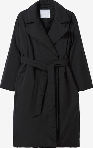 Manteau mi-saison Bershka en noir : devant