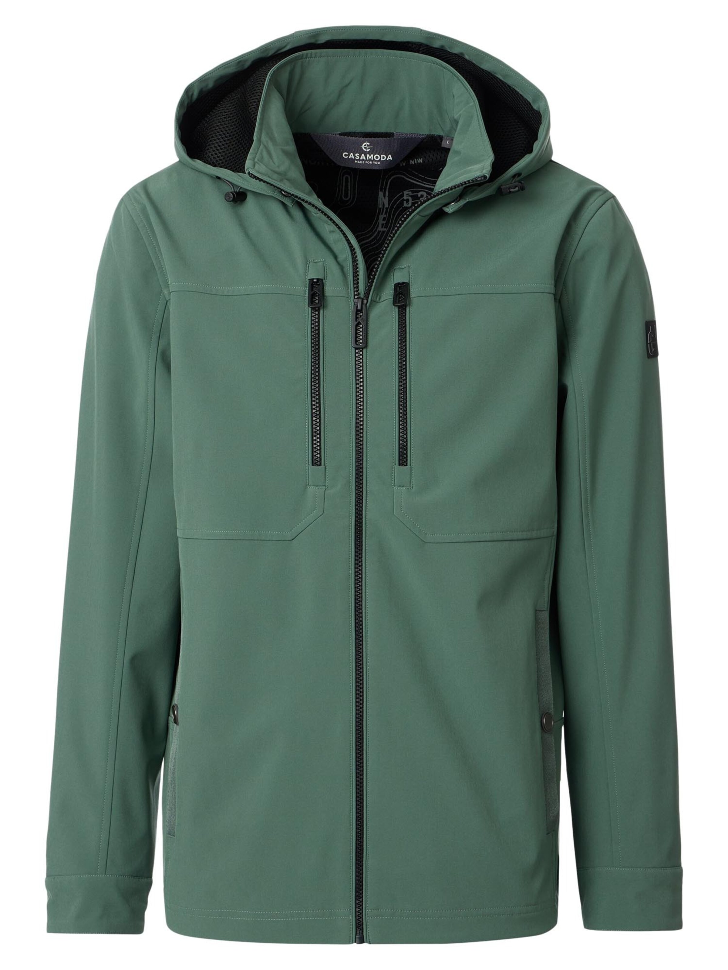 CASAMODA Between-Season Jacket 'Basic' in Green: front
