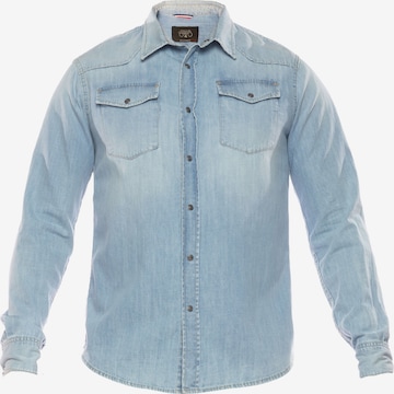 Le Temps Des Cerises Regular fit Button Up Shirt in Blue: front