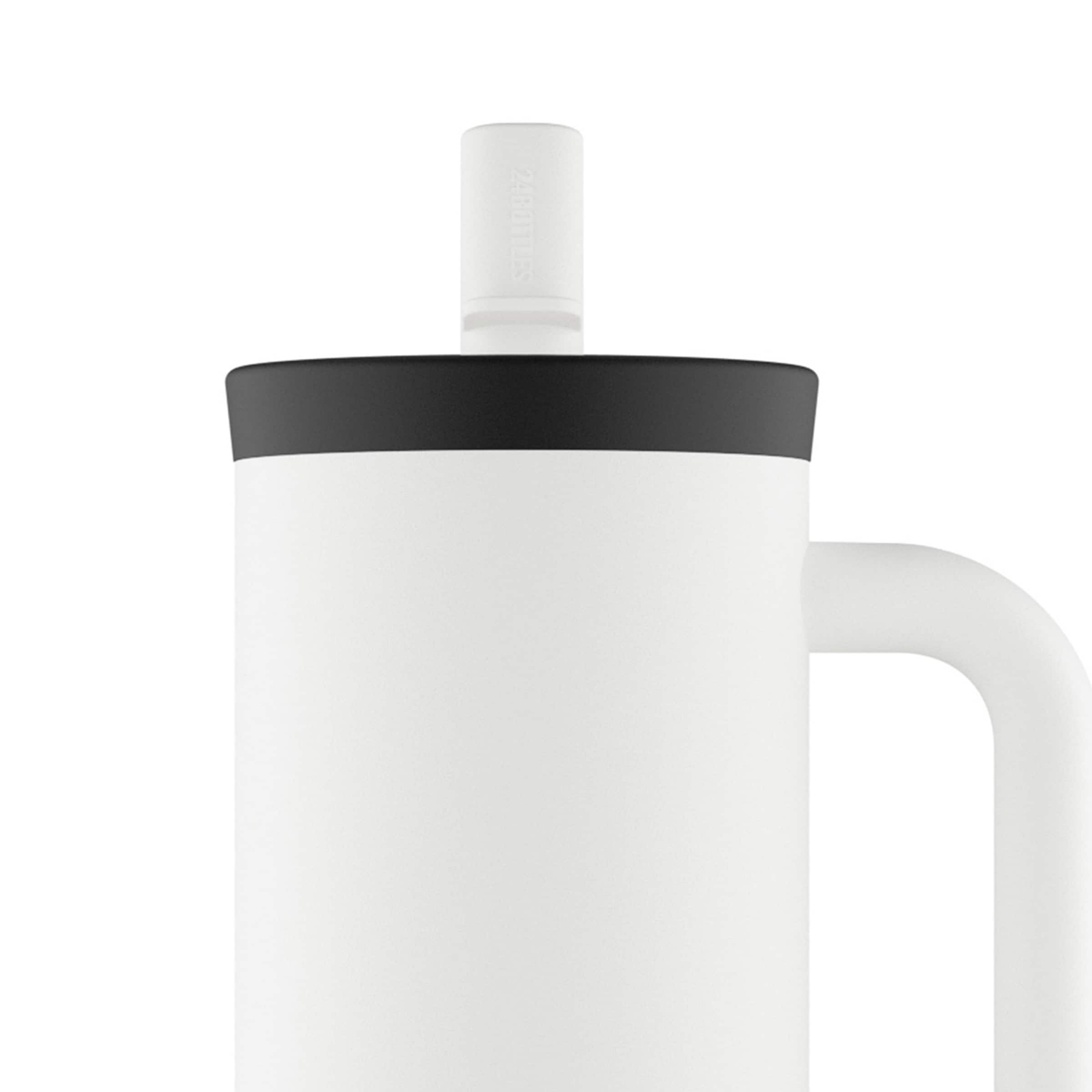 24Bottles Drinkfles 'Straw' in Wit