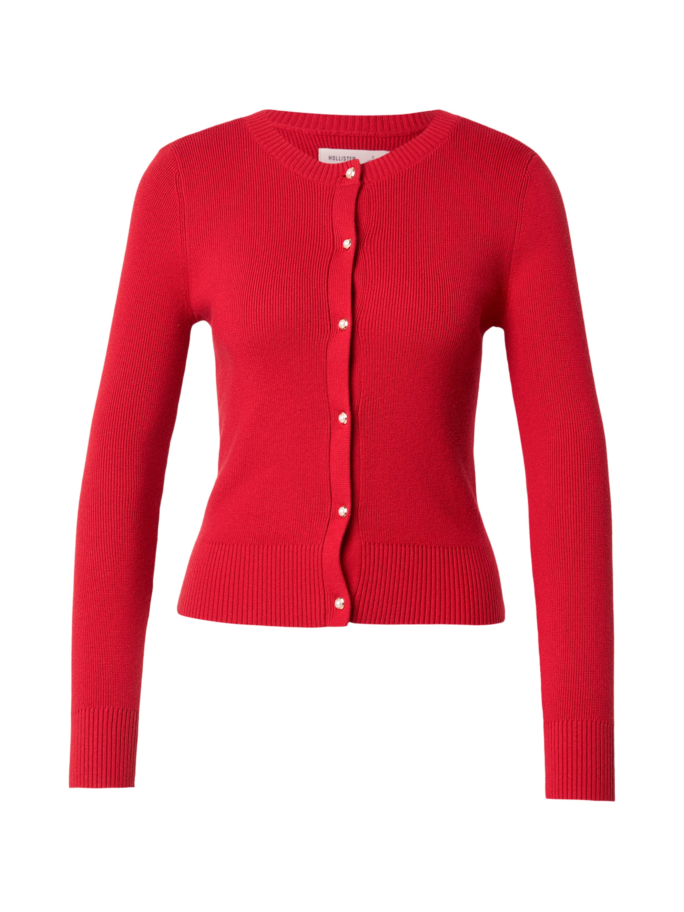 HOLLISTER Πλεκτή ζακέτα σε κόκκινο: μπροστά