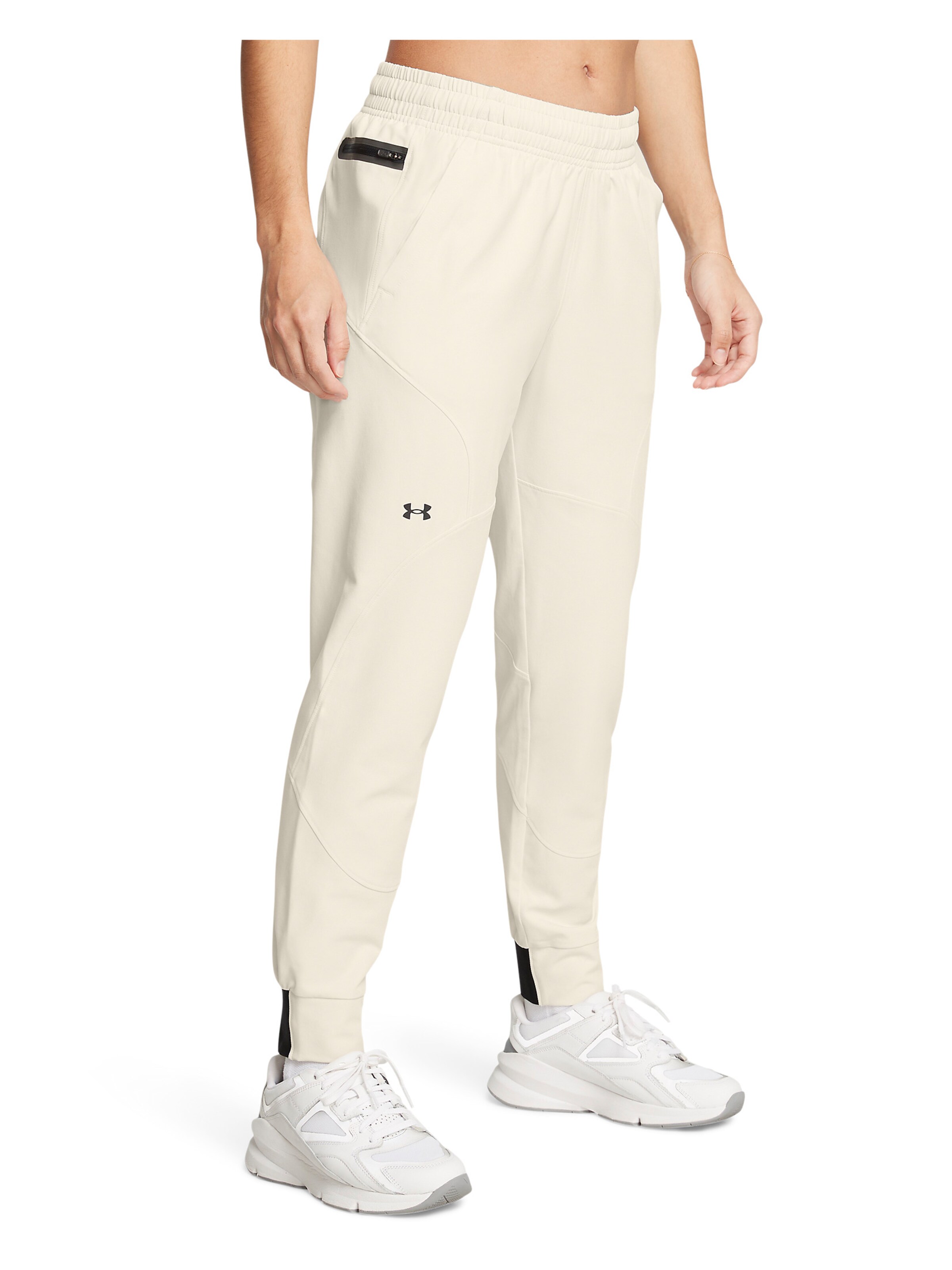 UNDER ARMOUR Tapered Sportbroek 'Unstoppable' in Wit: voorkant