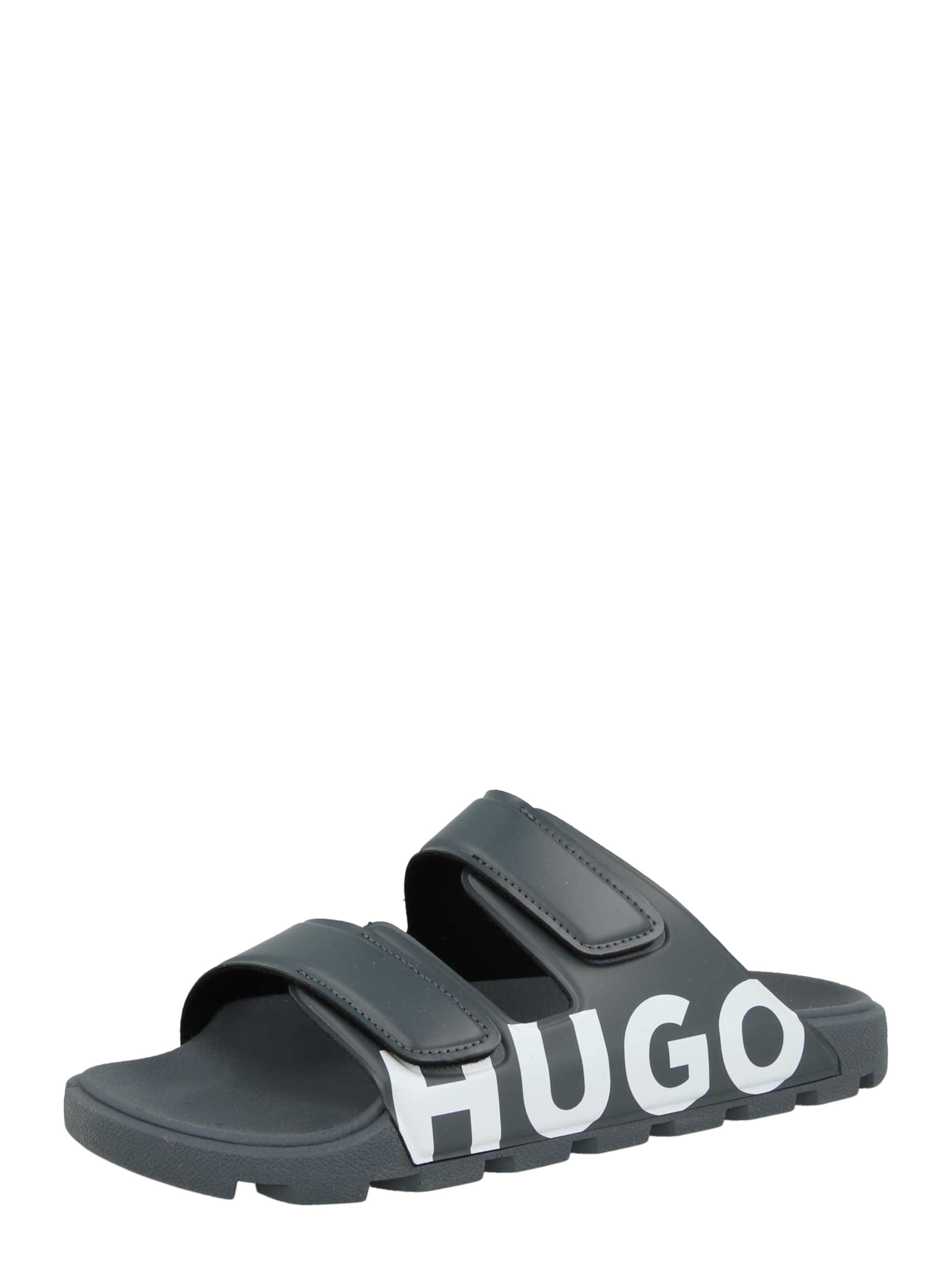 HUGO Mules 'Evander' in Grey: front