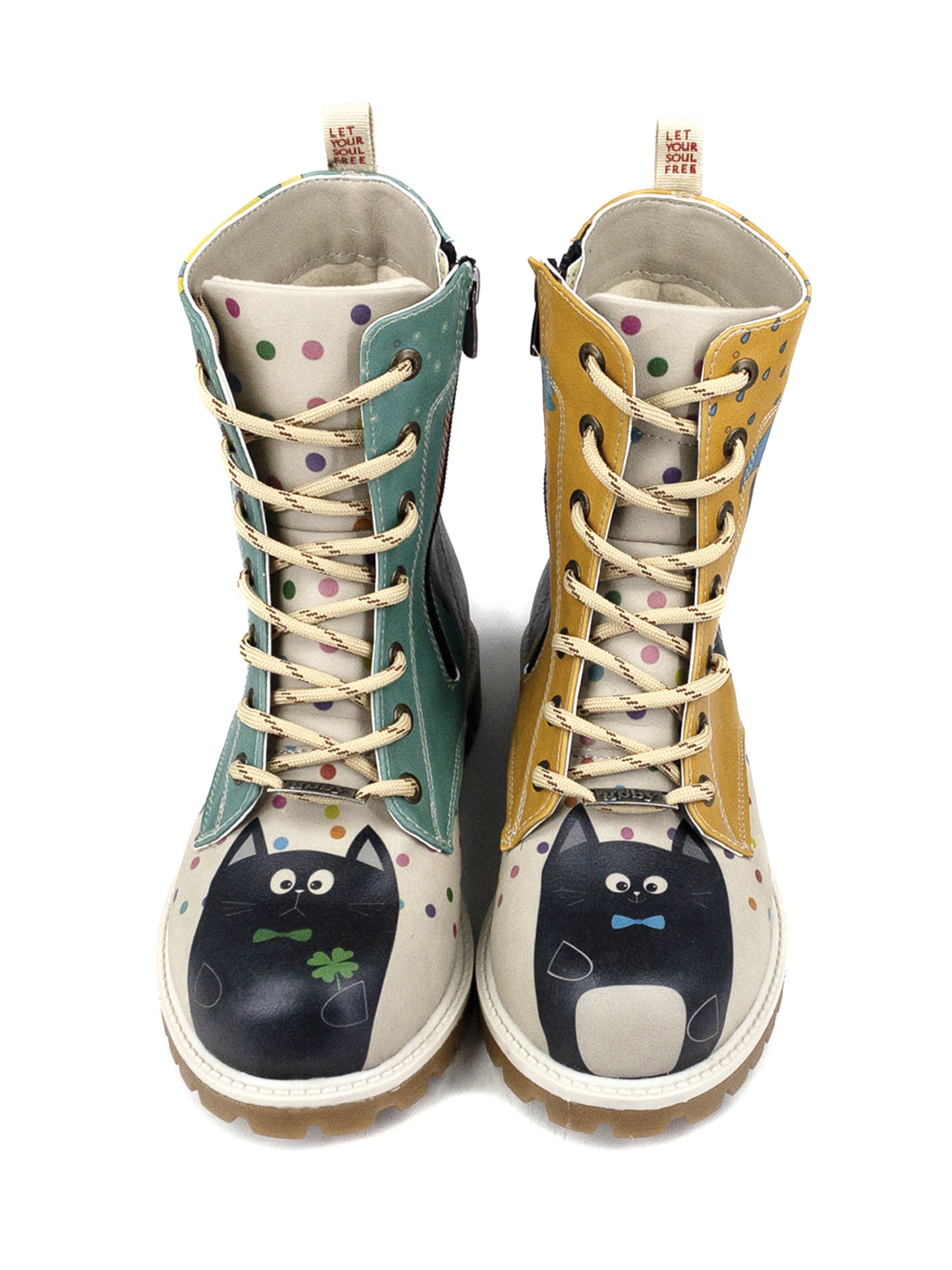 Goby - Botas con cordones 'Women's shoes Goby Ankle boots TFB1006 with cats' en Mezcla de colores
