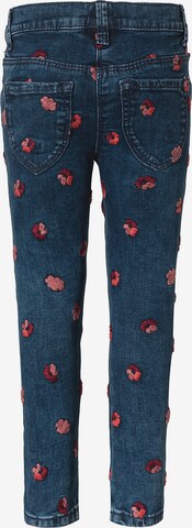 s.Oliver Skinny Floral gemusterte Jeans in Blau