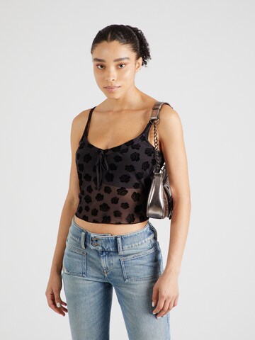 Monki Top in Schwarz: Vorderseite