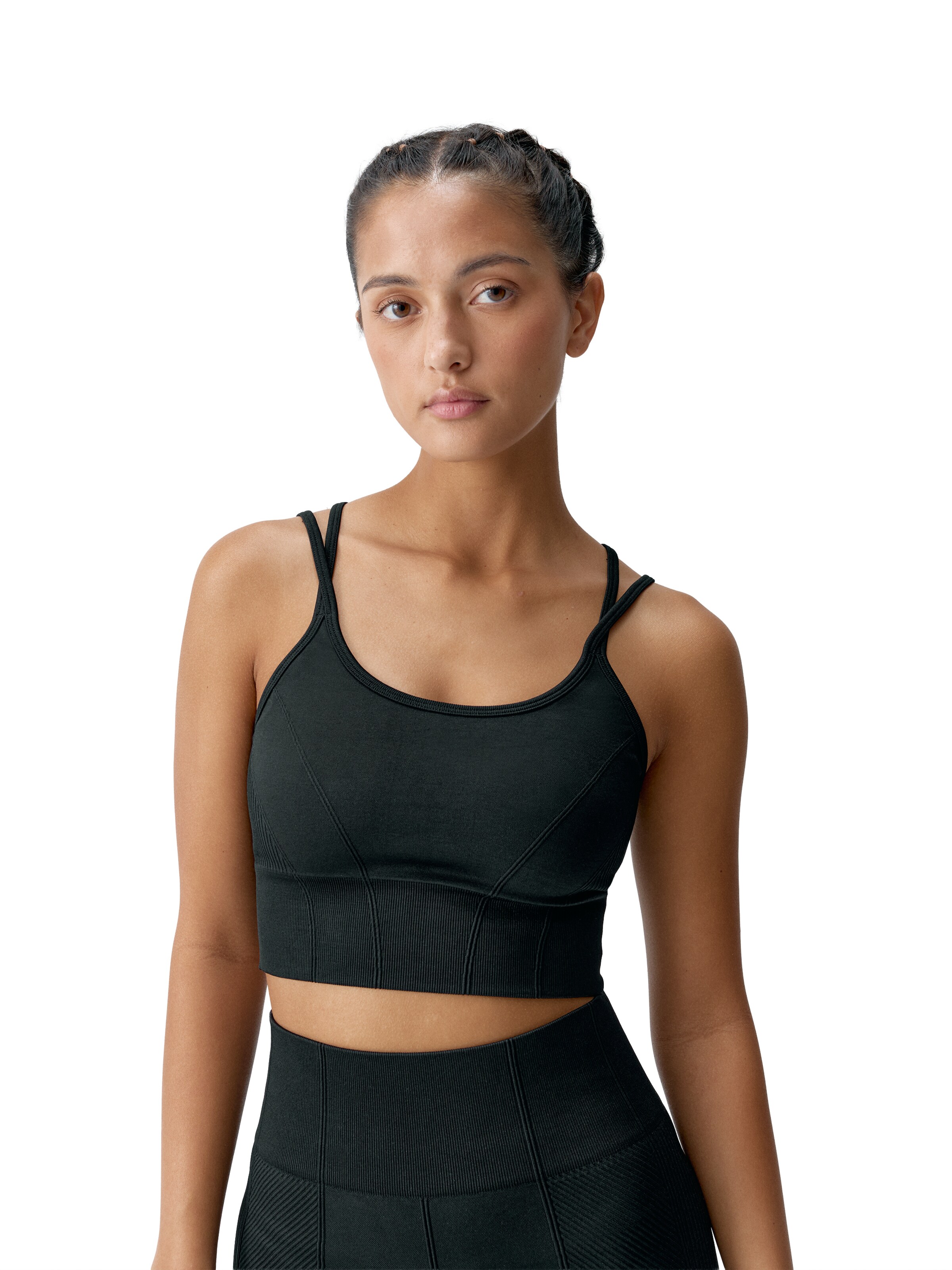 Born Living Yoga Sports top ' Sureya ' in Black: front