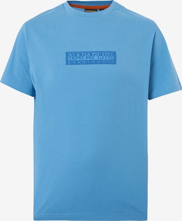 Tricou 'S-BOX' de la NAPAPIJRI pe albastru: față