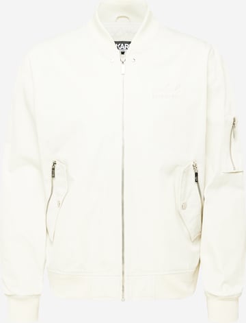 Karl Lagerfeld Φθινοπωρινό και ανοιξιάτικο μπουφάν σε λευκό: μπροστά