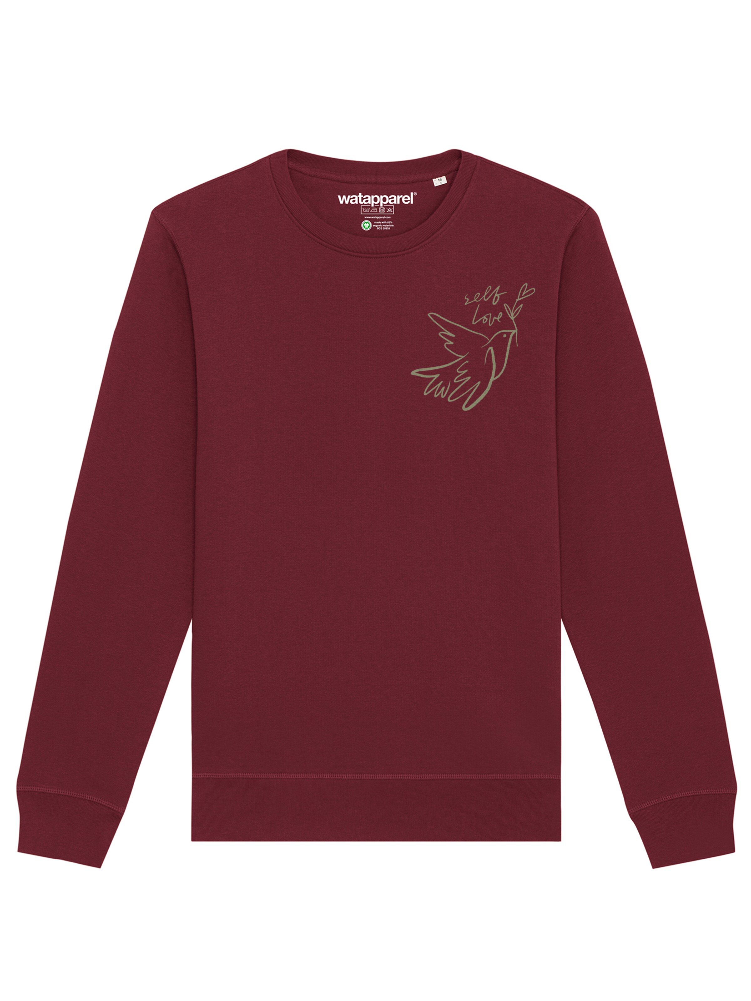 Sweat-shirt 'Self Love' Watapparel en rouge : devant