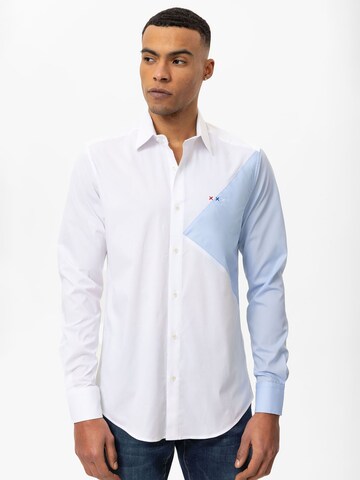 By Diess Collection Regular fit Button Up Shirt in White: front