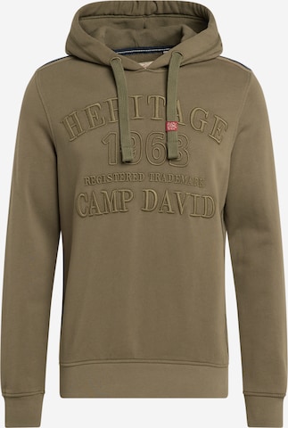 CAMP DAVID Μπλούζα φούτερ σε πράσινο: μπροστά