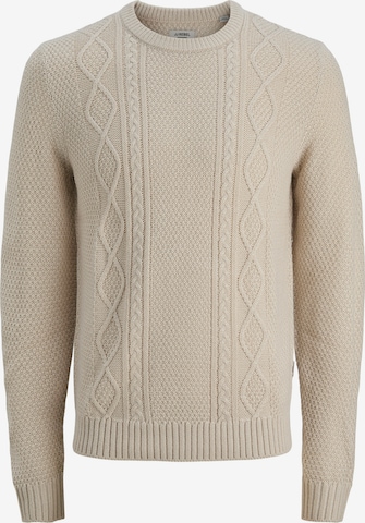 JJ Rebel Trui 'JREBJOSH' in Beige: voorkant