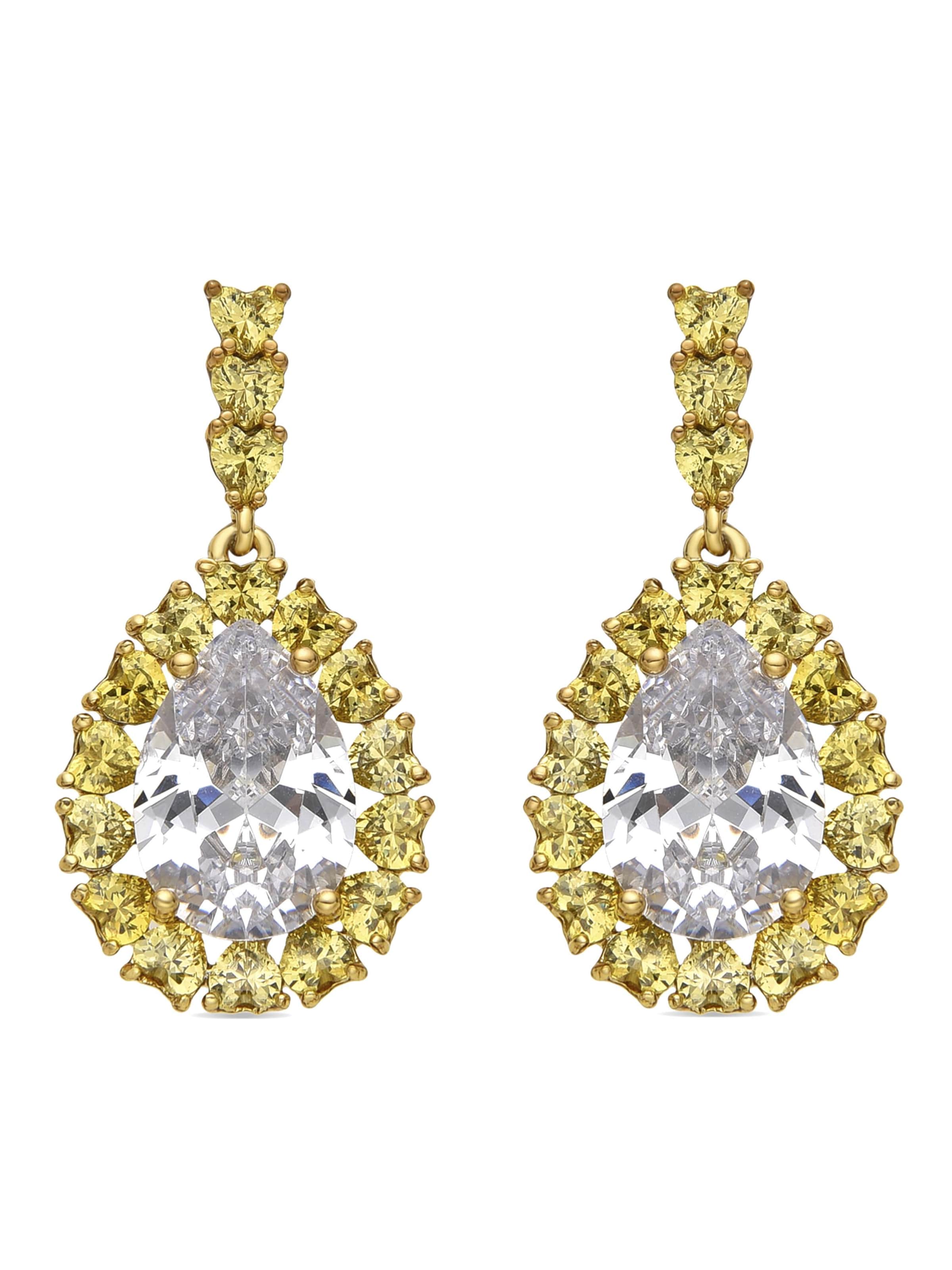 Boucles d'oreilles 'Welo' Luxenter en jaune : devant