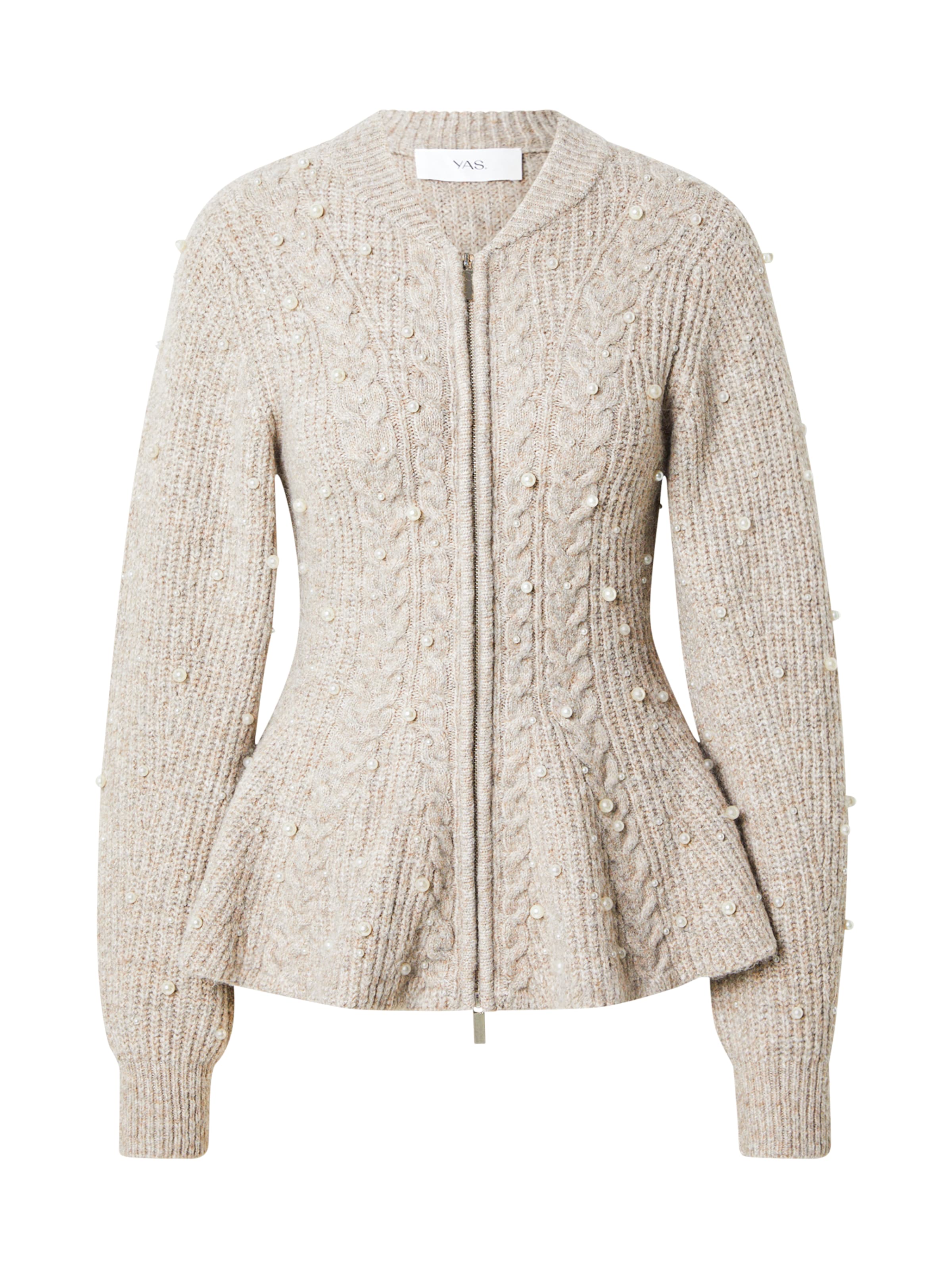 YAS Strickjacke 'YASPEMINA' in Braun: Vorderseite