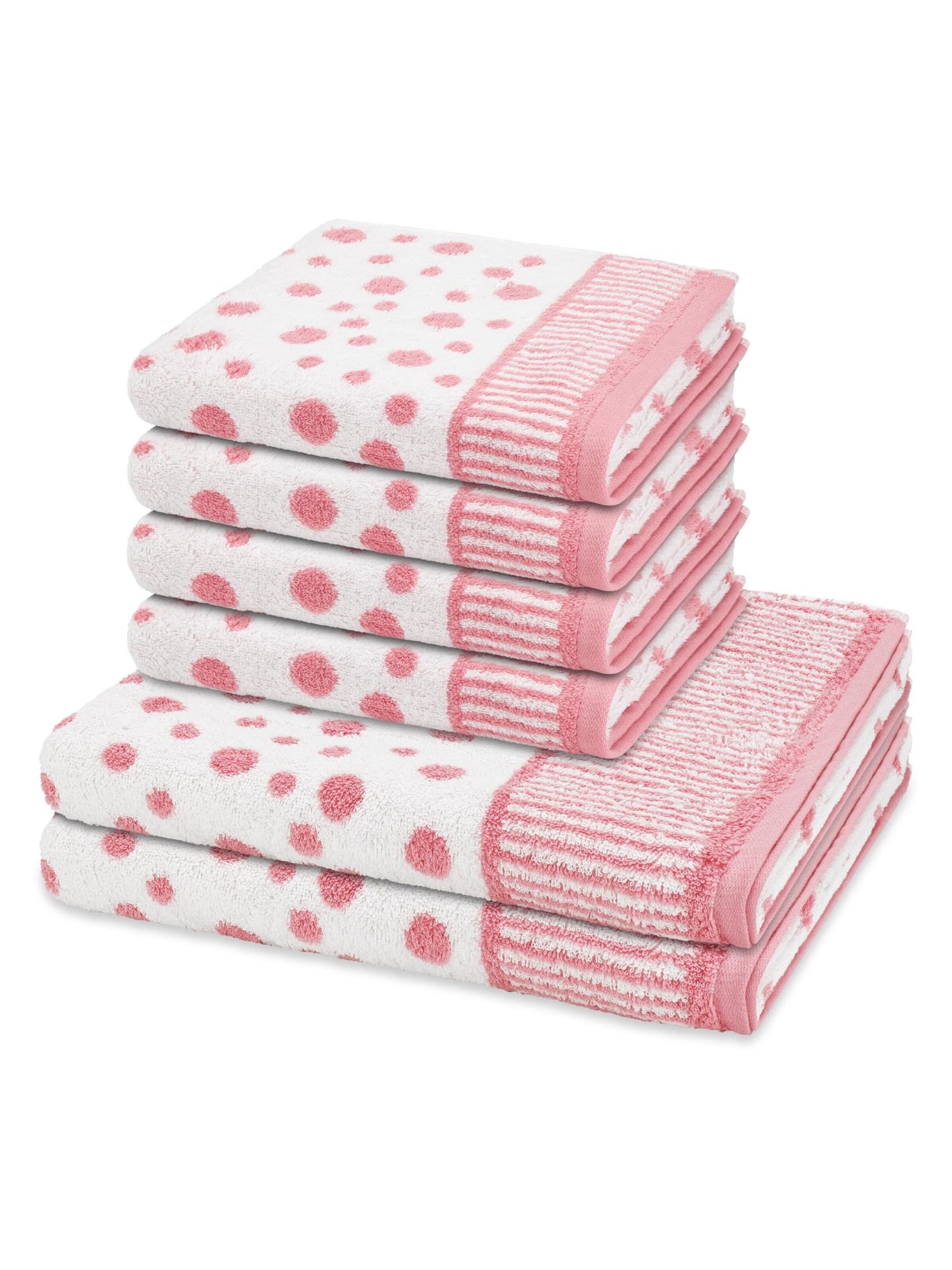 ROSS Towel 'Punkte allover' in Pink: front