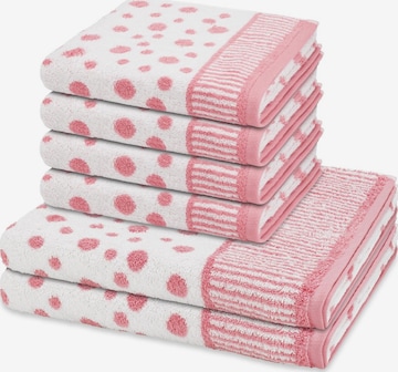 ROSS Towel 'Punkte allover' in Pink: front