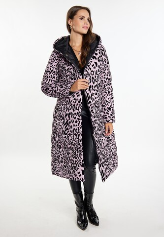 Cappotto invernale di faina in lilla